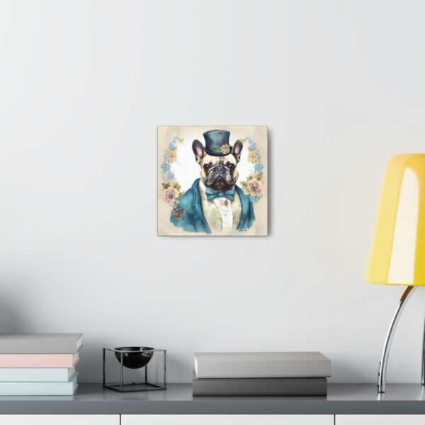 Watercolor Vintage Victorian “Howard’s Day” French Bulldog Canvas Gallery Wraps