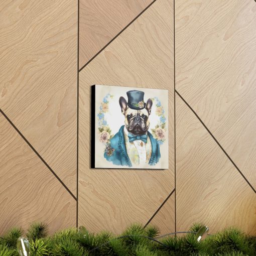 Watercolor Vintage Victorian “Howard’s Day” French Bulldog Canvas Gallery Wraps