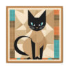 Mid-Century Modern Siamese Cat Canvas Gallery Wraps