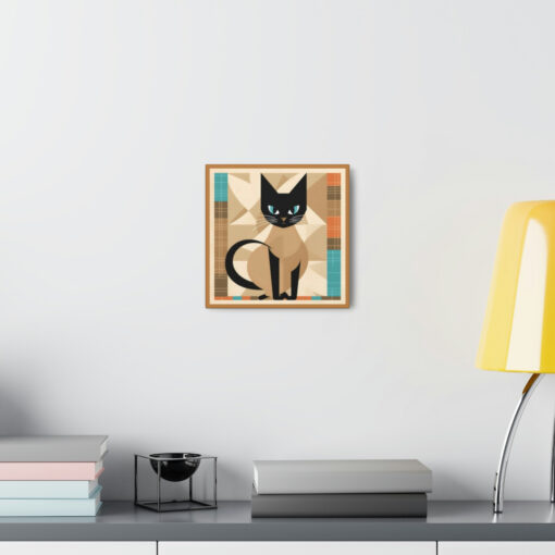 Mid-Century Modern Siamese Cat Canvas Gallery Wraps