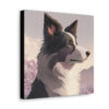 Noble Border Collie with Mountain Background Frame Canvas Gallery Wraps