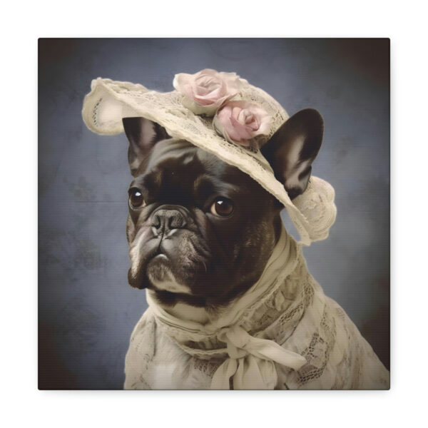 Vintage Victorian “Lucy’s New Hat” French Bulldog Canvas Gallery Wraps