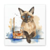 Acrylic Paint “Midnight” Siamese Cat Canvas Gallery Wraps