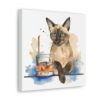 Retro "Time to Relax" Siamese Cat Canvas Gallery Wraps
