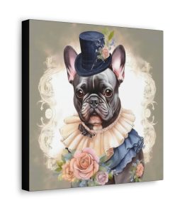 Watercolor Art Nouveau French Bulldog Canvas Gallery Wraps