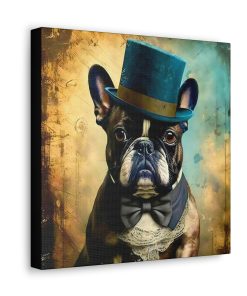Grunge French Bulldog Gentleman Canvas Gallery Wraps
