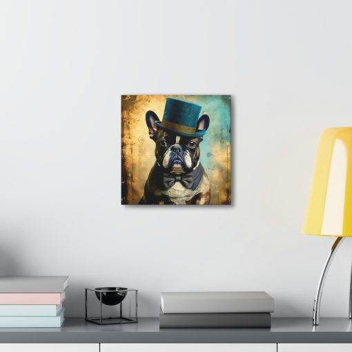 Grunge French Bulldog Gentleman Canvas Gallery Wraps