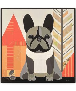 Woodland Mid-Century Modern French Bulldog Canvas Gallery Wraps