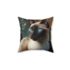 Siamese Cat in Garden Square Pillow