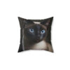 Siamese Cat Portrait Square Pillow
