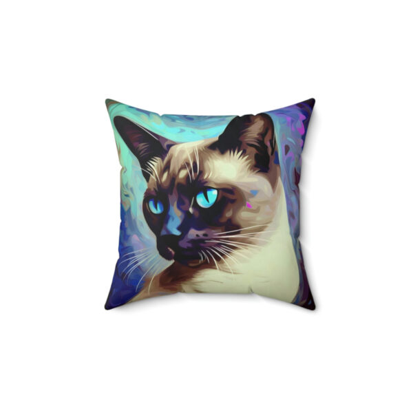 Acrylic Paint “Midnight” Siamese Cat Square Pillow