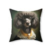 Classic Victorian Poodle Portrait Spun Polyester Square Pillow