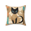 Mid-Century Modern Siamese Cat Square Pillow