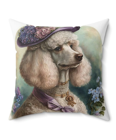41530 15 400x480 - Vintage Victorian Watercolor Poodle Portrait Spun Polyester Square Pillow