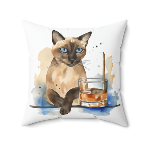 Retro “Time to Relax” Siamese Cat Square Pillow