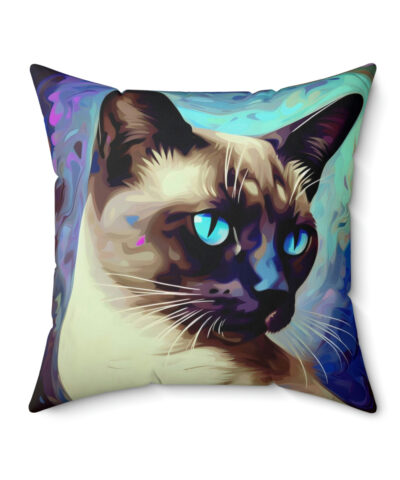 41530 48 400x480 - Acrylic Paint "Midnight" Siamese Cat Square Pillow