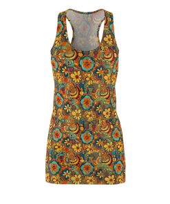 BOHO Hippy Art Nouveau Floral Pattern Floral Women’s Racerback Dress