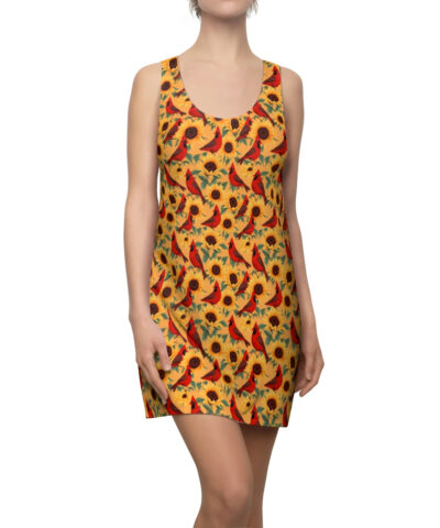 43001 52 400x480 - Sunflowers and Cardinals Pattern Women's Racerback Dress
