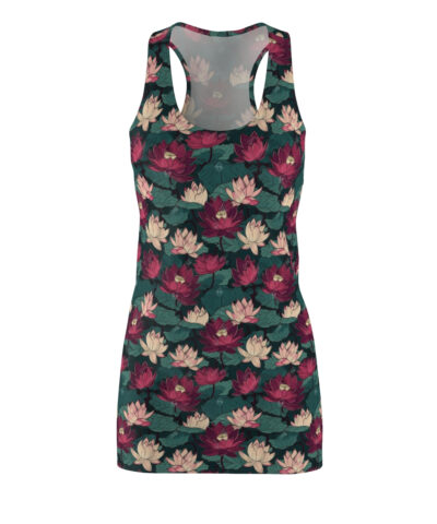 43001 60 400x480 - Lotus Flowers with Lily Pads Pattern Floral Women's Racerback Dress