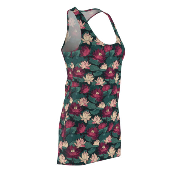 Lotus Flowers with Lily Pads Pattern Floral Women’s Racerback Dress