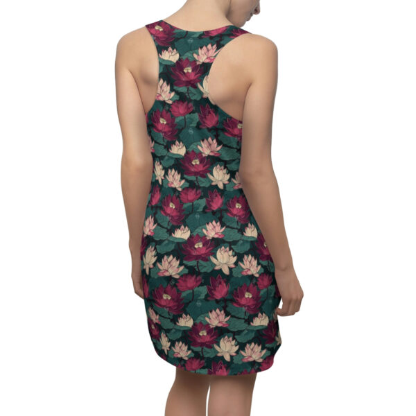 Lotus Flowers with Lily Pads Pattern Floral Women’s Racerback Dress