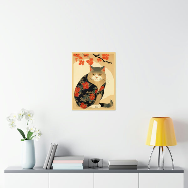 Japandi Ukiyo-e Style Cat | Premium Matte Vertical Posters