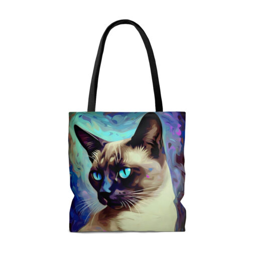 Acrylic Paint “Midnight” Siamese Cat Tote Bag