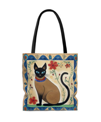 45127 25 400x480 - Siamese Cat with Floral Border Tote Bag - Cute Cottagecore Totebag Makes the Perfect Gift