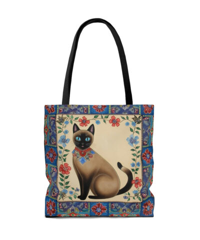 45127 29 400x480 - Siamese Cat with Border Tote Bag - Cute Cottagecore Totebag Makes the Perfect Gift
