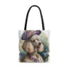 Vintage Victorian Poodle Bonnet Portrait Tote Bag