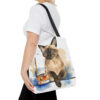 Retro "Time to Relax" Siamese Cat Tote Bag