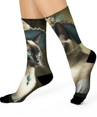 71924 115 400x480 - Retro Victorian Siamese Cat in New Bonnet Cushioned Crew Socks