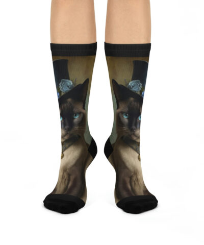 71924 120 400x480 - Retro Victorian Siamese Cat in Tophat Cushioned Crew Socks