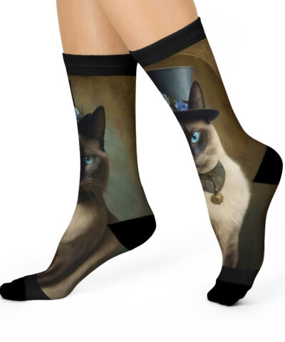 71924 121 400x480 - Retro Victorian Siamese Cat in Tophat Cushioned Crew Socks