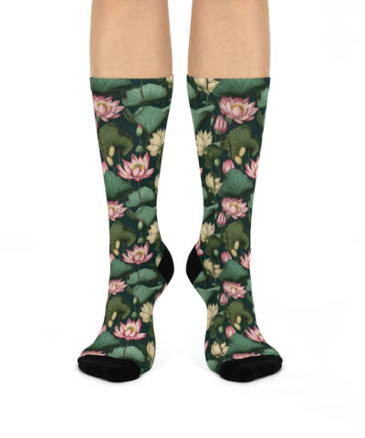 Lotus Flower Cushioned Crew Socks