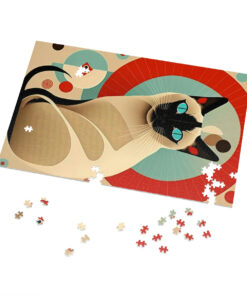 Mid-Century Modern Siamese Cat Jigsaw Puzzle 500 and 1000 Piece I – a perfect gift for the Siamese Cat lover in your family