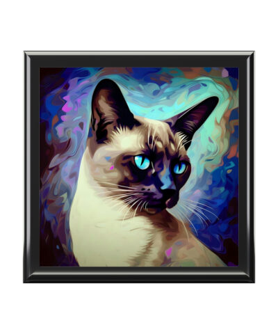 72880 87 400x480 - Acrylic Paint "Midnight" Siamese Cat Jewelry Box