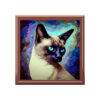 Acrylic Paint "Midnight" Siamese Cat Jewelry Box