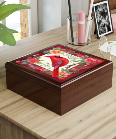 72882 16 400x480 - Rustic Folk Art Male Cardinal Design Wooden Keepsake Jewelry Box