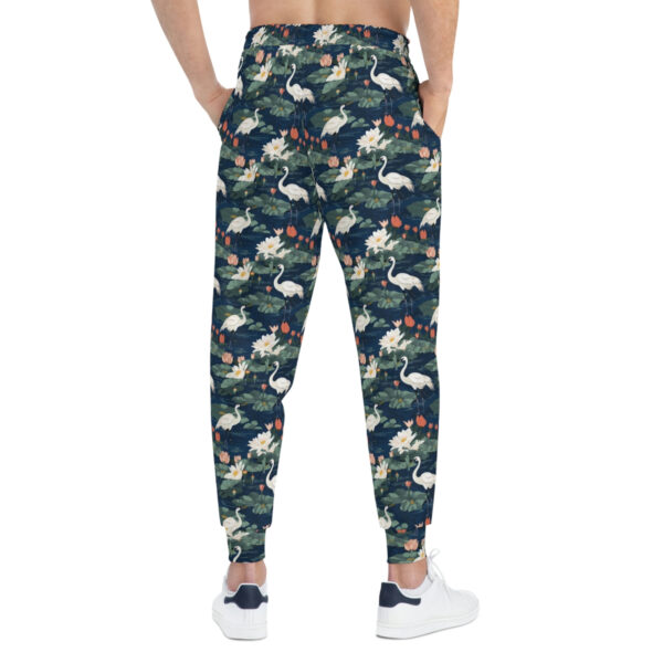 Japandi Whooping Cranes Pattern Athletic Joggers