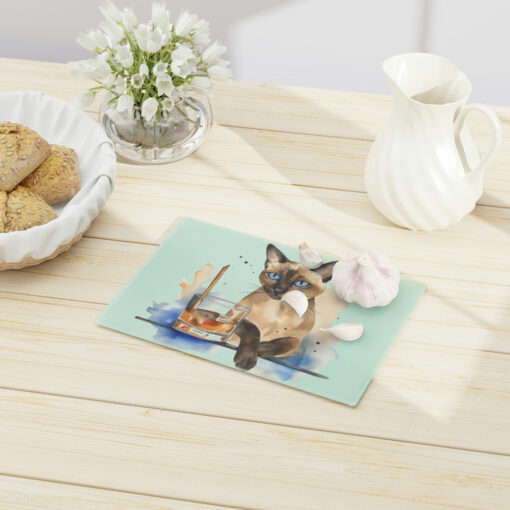 Watercolor “Time to Relax” Siamese Cat Cutting Board