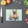 Watercolor "Time to Relax" Siamese Cat Cutting Board