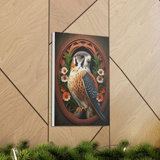 American Kestrel Canvas Gallery Wraps – Art Nouveau Vintage Falcon art