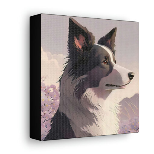 Noble Border Collie  with Mountain Background Frame Canvas Gallery Wraps