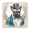 Watercolor Vintage Victorian "Howard's Day" French Bulldog Canvas Gallery Wraps
