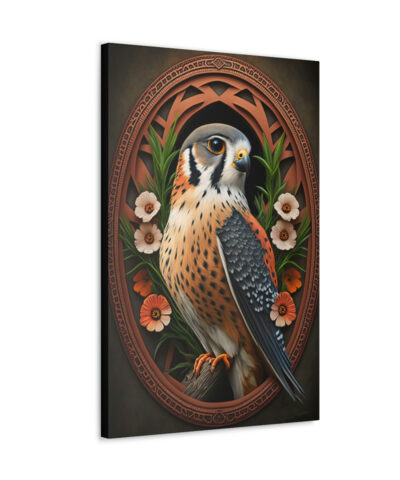 75769 1 400x480 - American Kestrel Canvas Gallery Wraps - Art Nouveau Vintage Falcon art