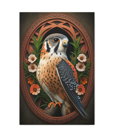 75769 400x480 - American Kestrel Canvas Gallery Wraps - Art Nouveau Vintage Falcon art