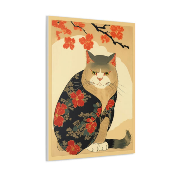 Japandi Ukiyo-e Style Cat | Canvas Gallery Wraps