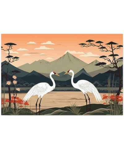 75777 7 400x480 - Japandi Ukiyo-e syle Whooping Cranes | Canvas Gallery Wraps