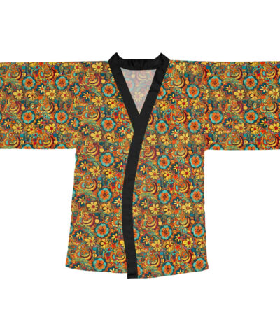 77571 106 400x480 - BOHO Hippy Floral Pattern Long Sleeve Kimono Robe